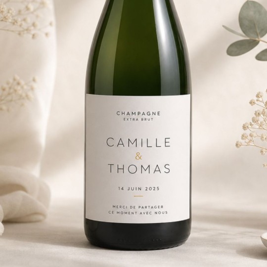 étiquette champagne mariage