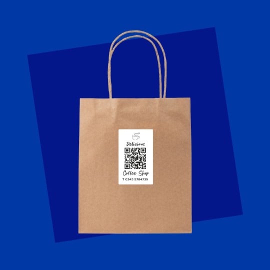 étiquettes qr code sur sac kraft