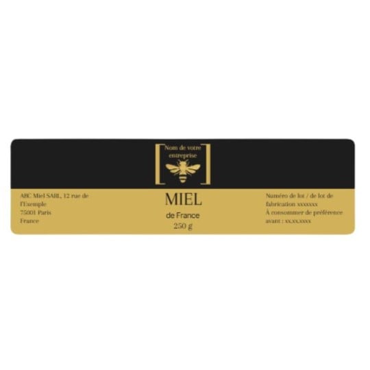modèle étiquette miel rectangle 