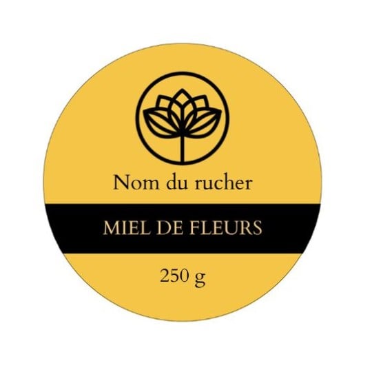 modèle étiquette miel rond