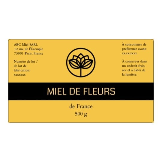 modèle étiquette miel 500g