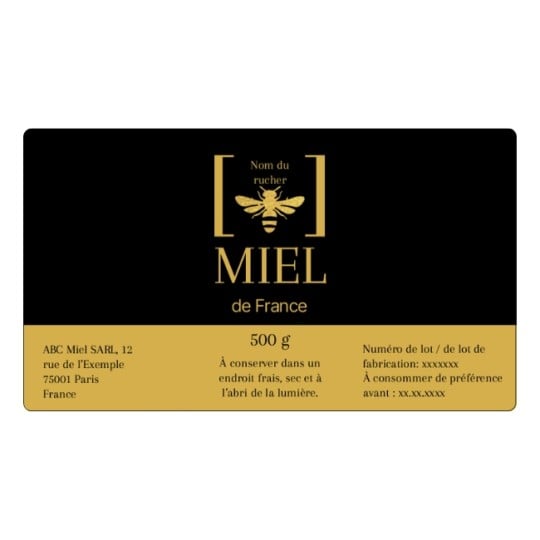 modèle étiquette miel 500g