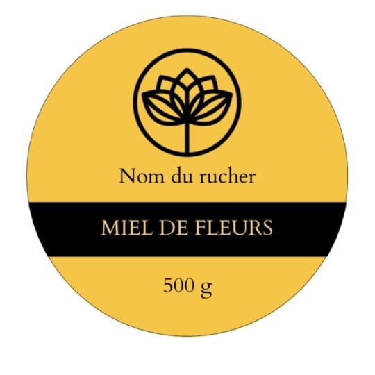 modèle étiquette miel pot de 500g