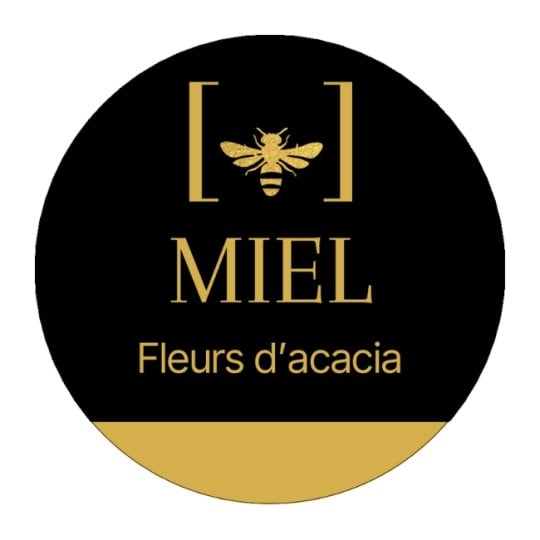 modèle étiquette miel rond 500g