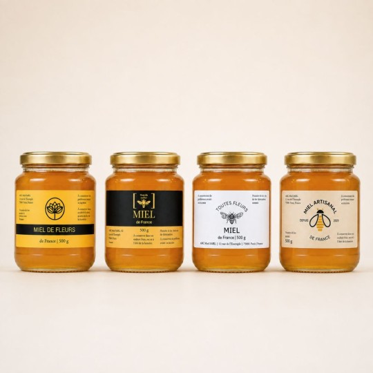 modèles étiquettes miel pots de 500 et 250g
