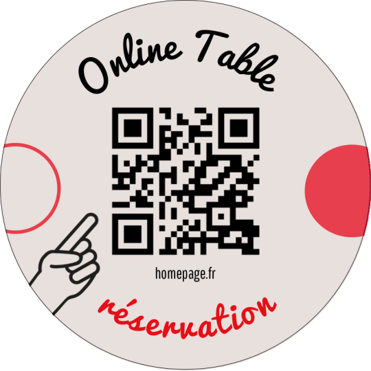 stickers QR code rond réserver une table