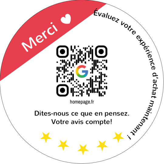 stickers qr code rond donnez votre avis
