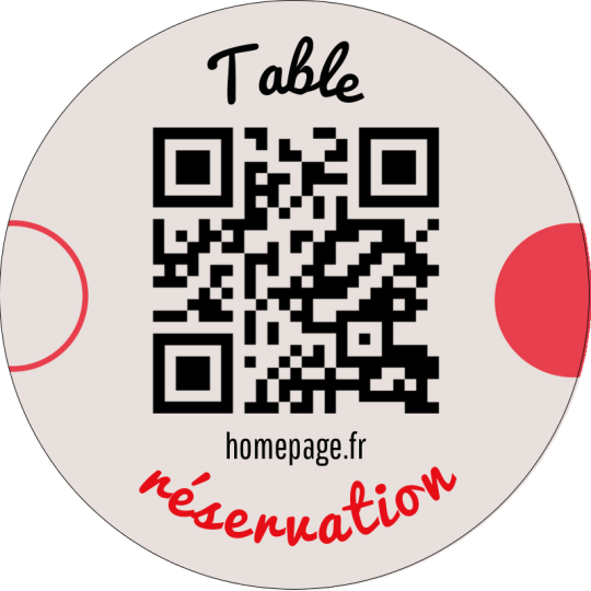sticker qr code réservation table