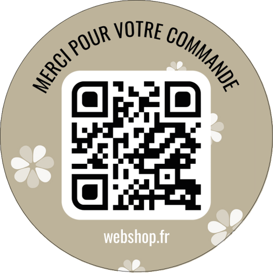 sticker qr code merci pour votre commande 
