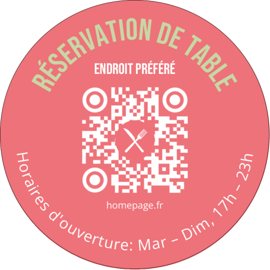 sticker qr code réservation table