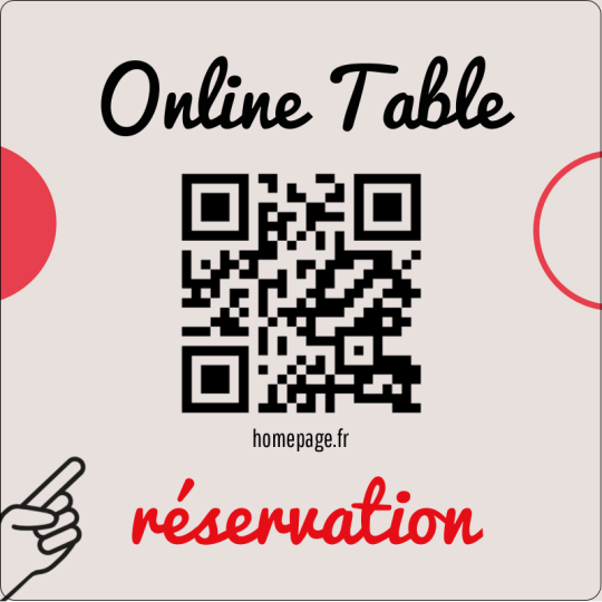 sticker qr code carré réservation table