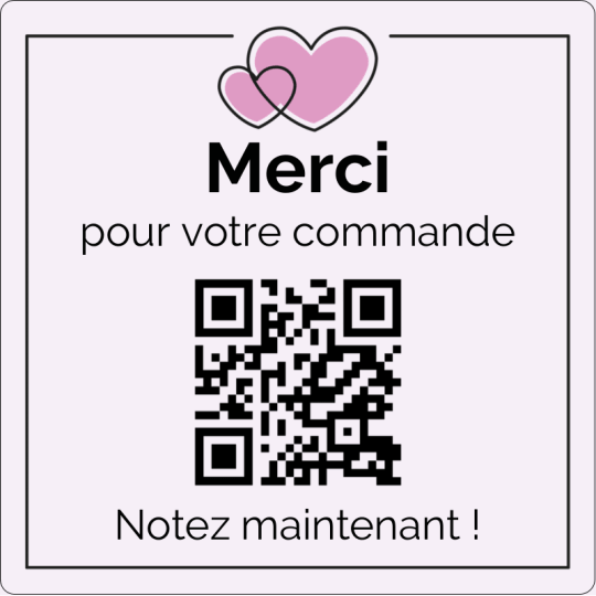 stickers merci pour votre commade qr code 