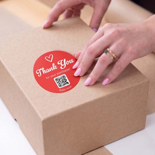 stickers qr code merci sur boîte
