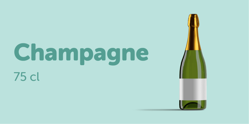 Taille d'une bouteille de vin et champagne <
