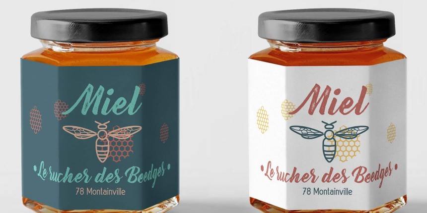 étiquettes miel papier recyclé