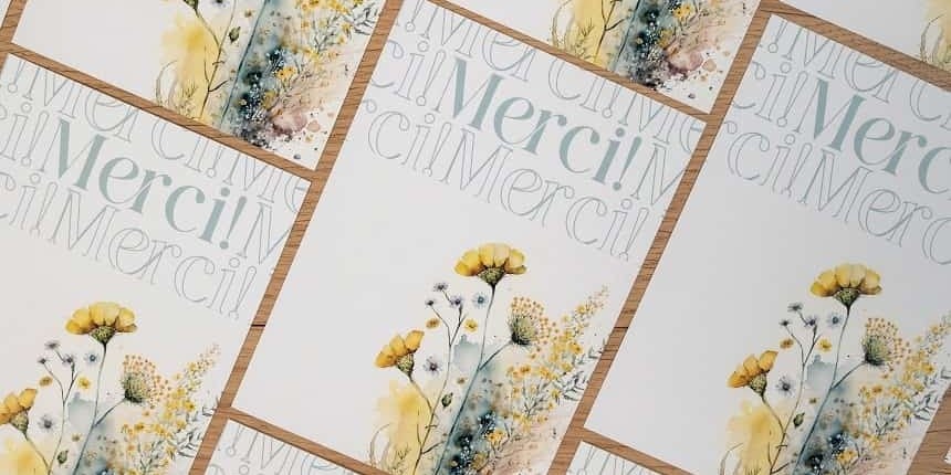 cartes de remerciements personnalisées