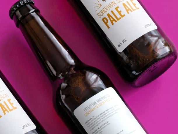 étiquette réglementaire d'une bouteille de bière