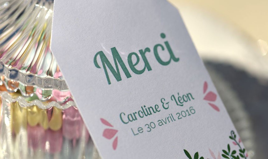 carte remerciement mariage