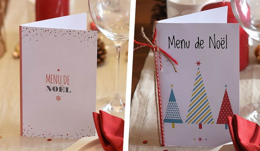 Imprimez vos propres cartes de menus de Noël Avery
