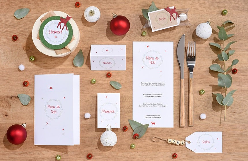 idee noel menu marque place