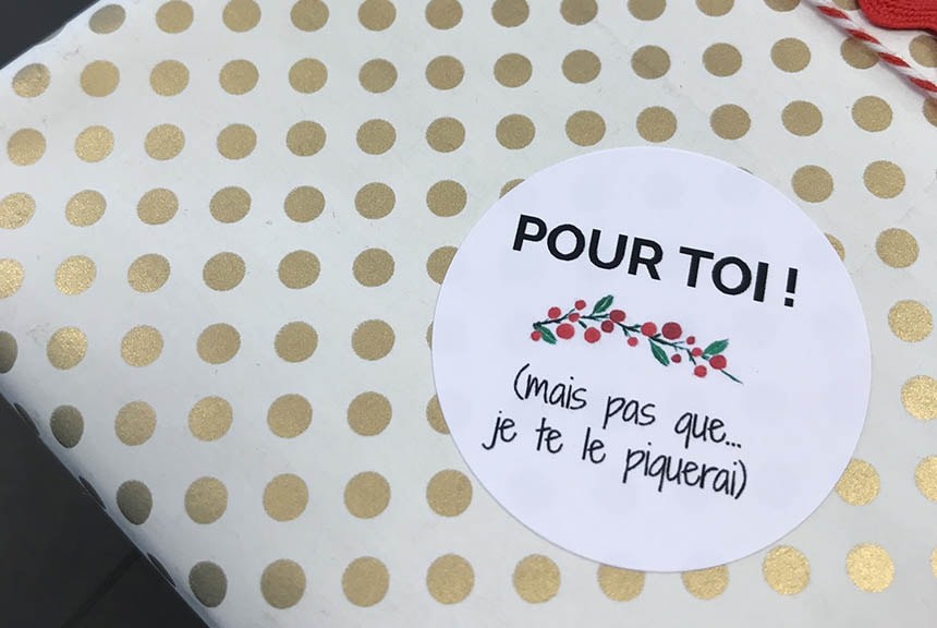 etiquettes cadeaux humour