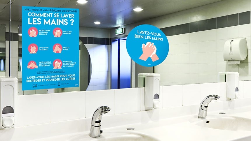 affiches résistantes lavabos