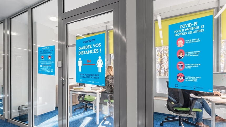 affiches covid bureau
