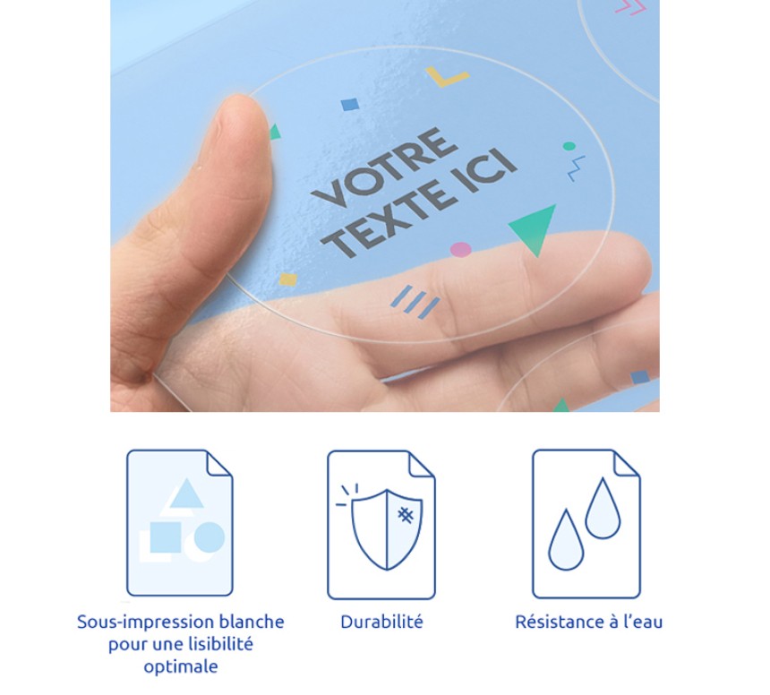etiquette transparente