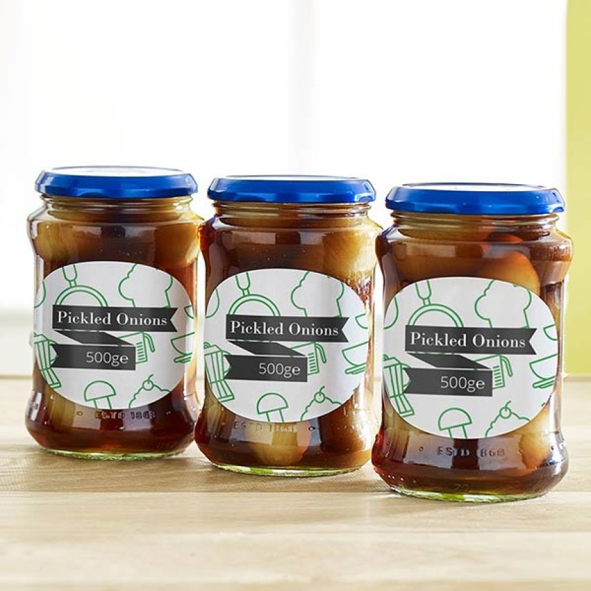 étiquettes pots onions bocal
