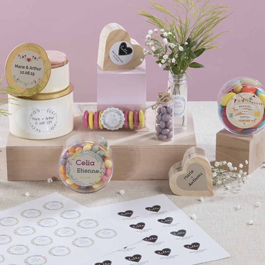 etiquettes et stickers mariage