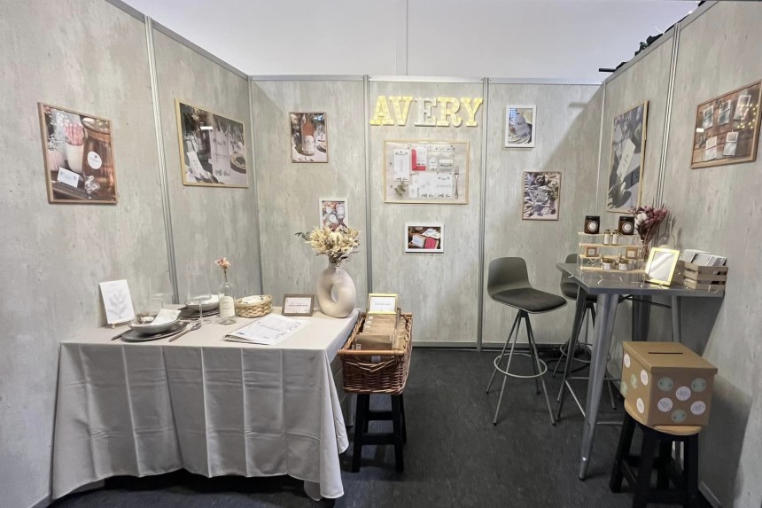 Salon du mariage avec un transfert textile