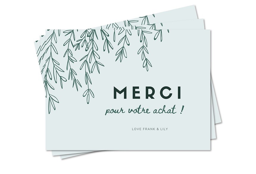 Cartes postales de remerciement