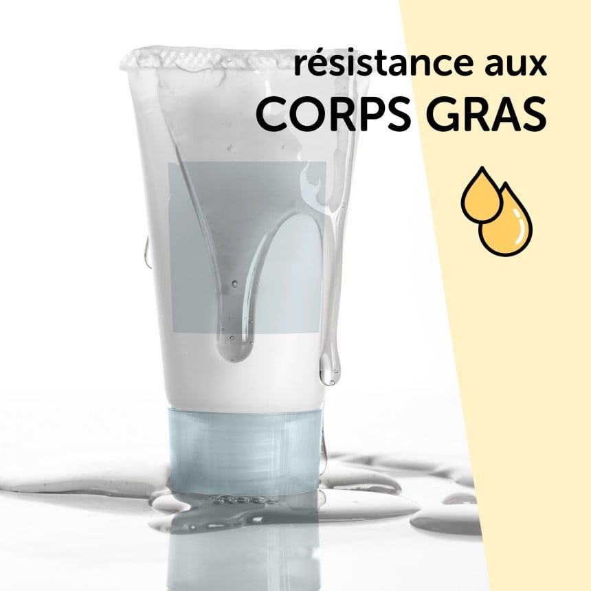 Etiquettes résistantes aux corps gras