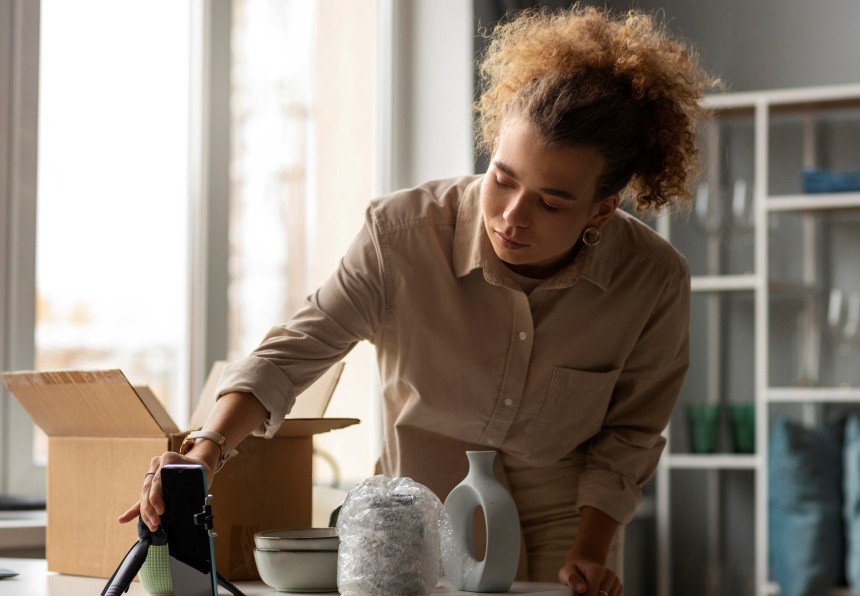 Illustration d'une femme travaillant en marketing