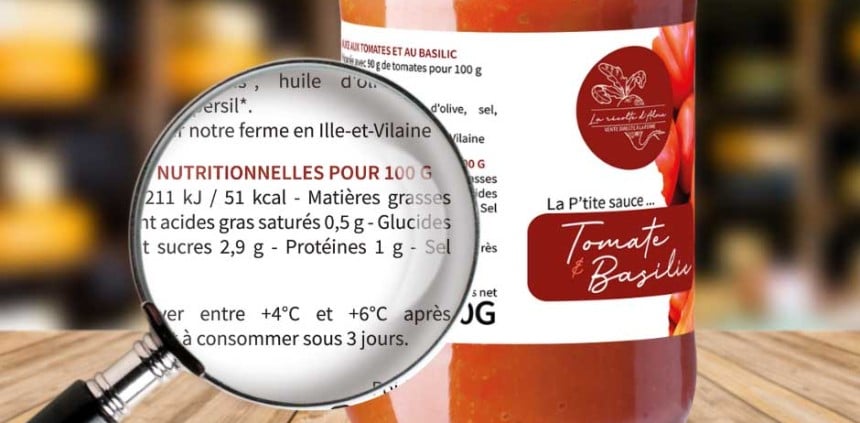 Etiquettes alimentaires conformes à la règlementation