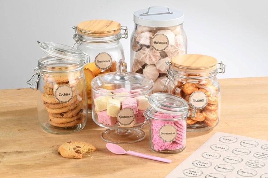 Etiquettes bocaux kraft
