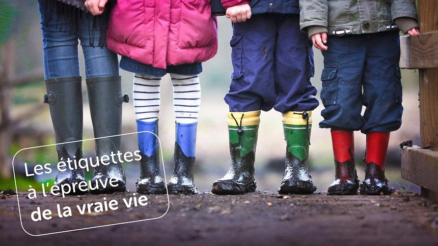 Etiquettes chaussures à l'épreuve de la vraie vie