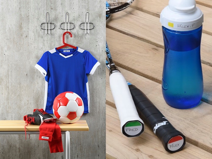 Etiquettes prénom pour le sport