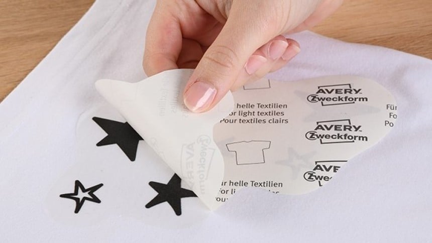 Avery - Papier transfert sur T-shirt/Textile foncé - 4 feuilles A4 -  impression jet d'encre Pas Cher