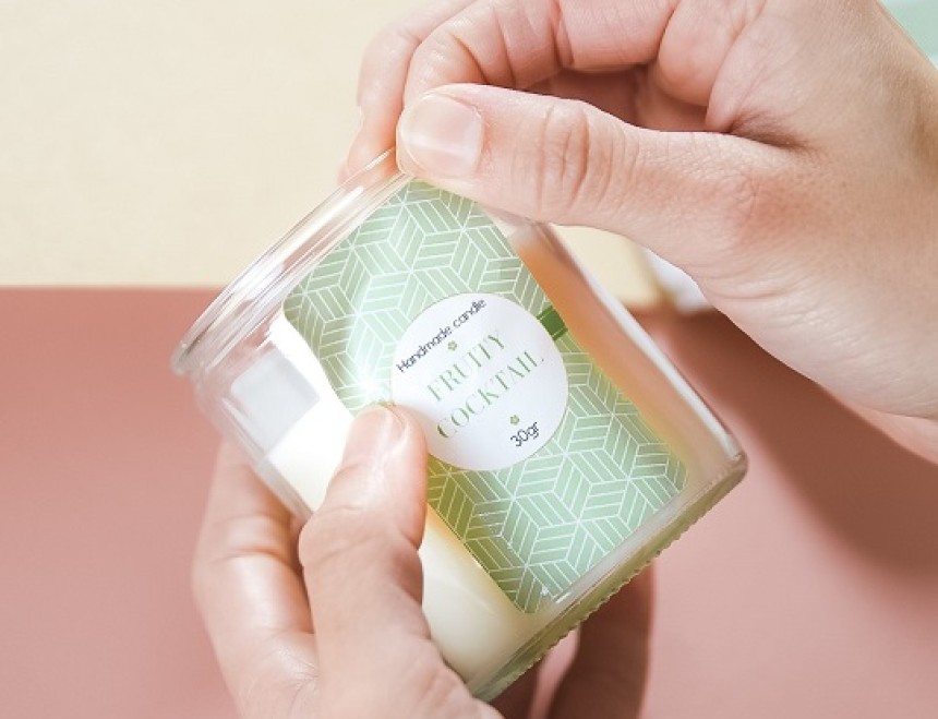 Etiquettes personnalisées en plastique pour bougie