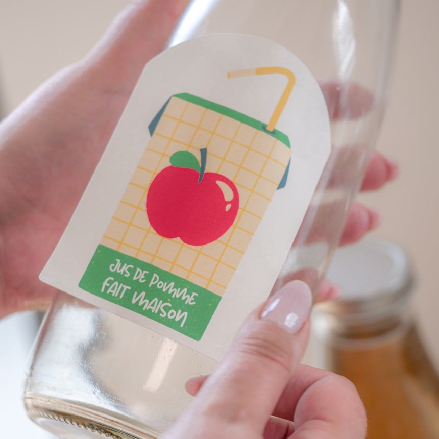 étiquette personnalisée jus de fruits
