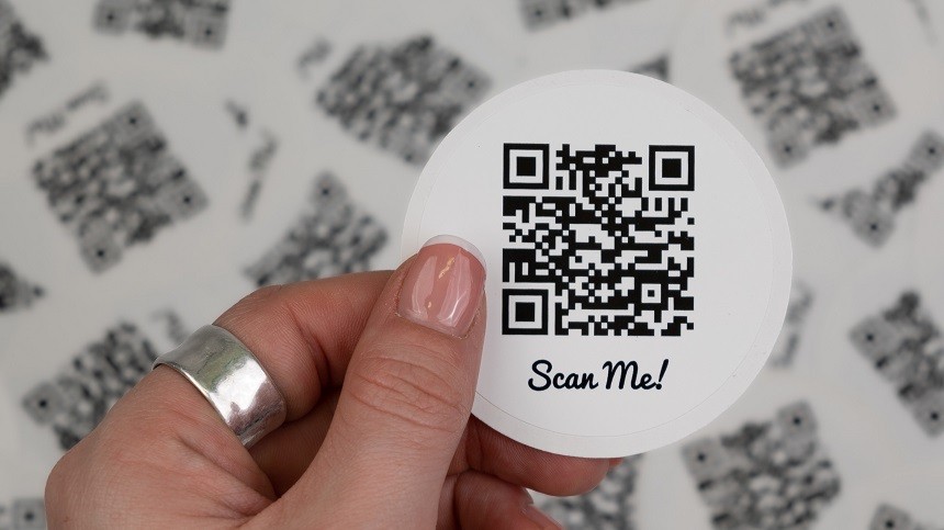 Sticker rond avec QR code