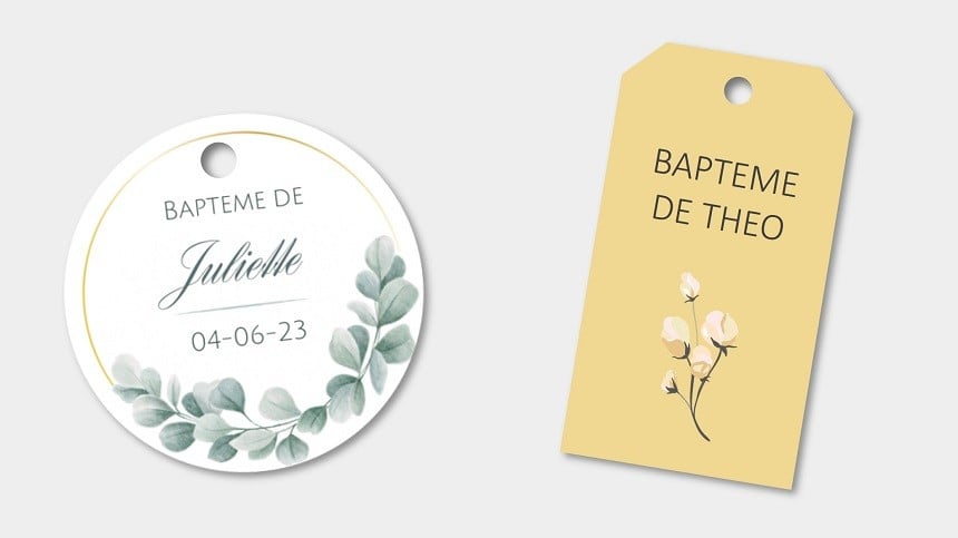 Étiquette personnalisée autocollante pour baptême ardoise ovale