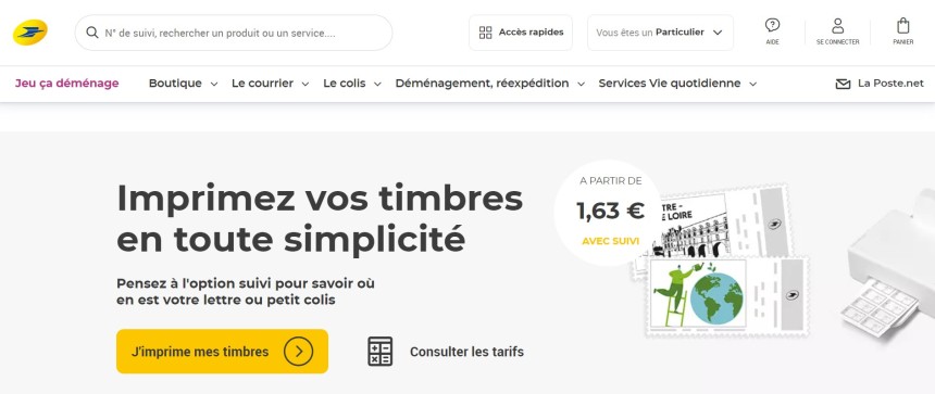 Service Mon Timbre en Ligne de La Poste