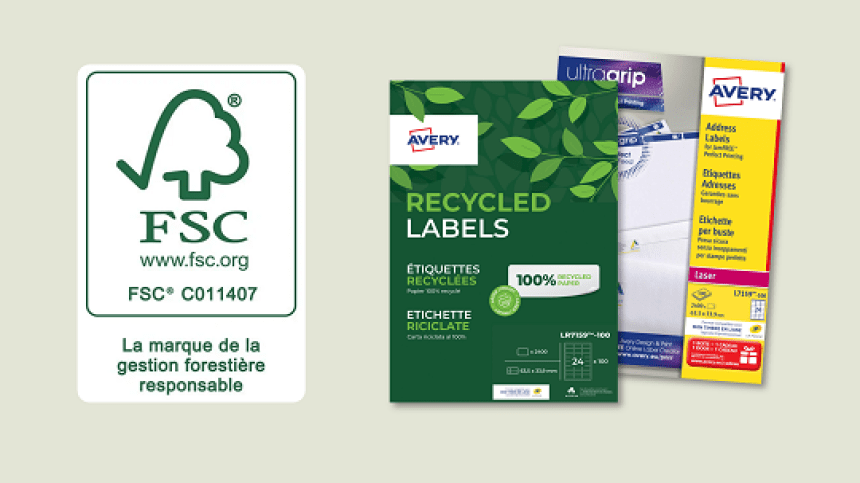 Etiquettes Avery certifiées FSC