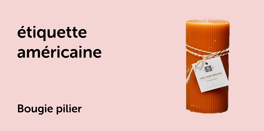 Etiquette américaine pour bougie pilier