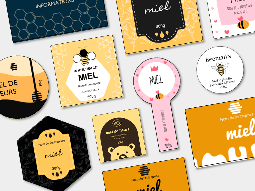 Etiquettes pots de miel en planches et en rouleaux | Avery