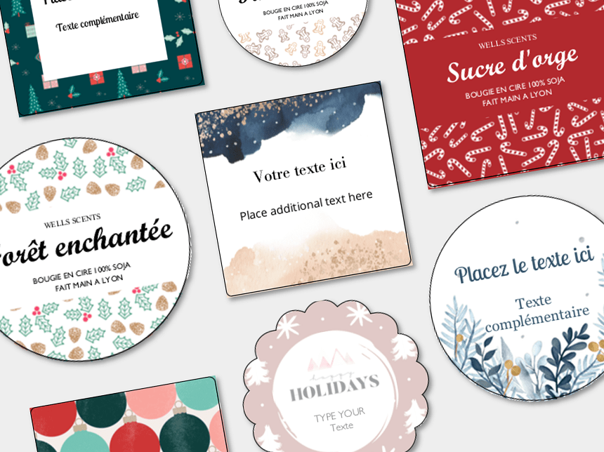 100+ Designs d'étiquettes gratuits pour Noël