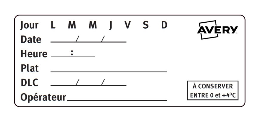 Etiquettes pour plat témoin