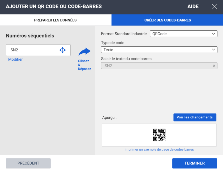 Générateur de QR code du logiciel Avery Design & Print